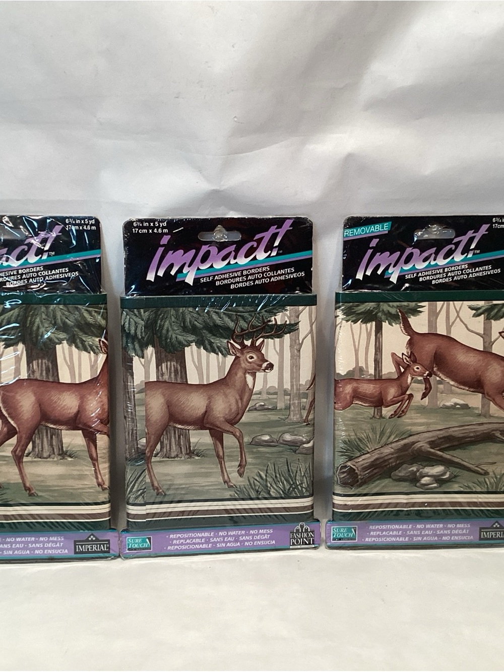 Impact Deer Self Adhesive Border Hunting White Tail Forest Buck Doe Fawn 15 Yard